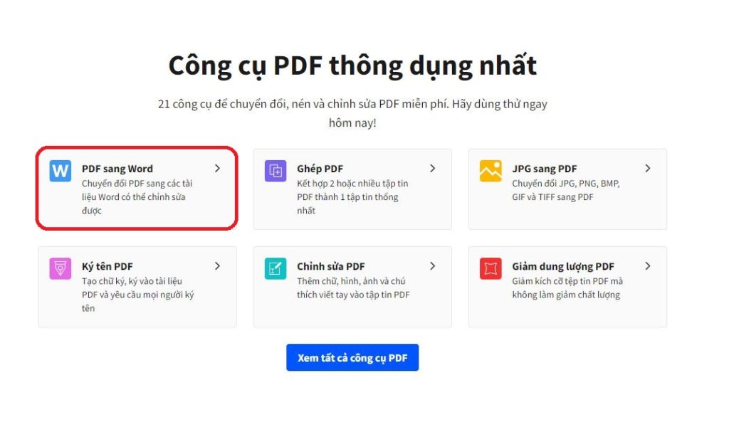 Chọn PDF sang word