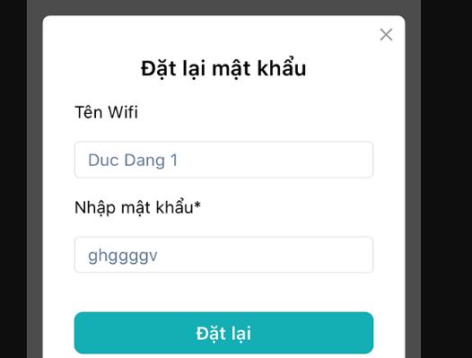 Nhập mật khẩu wifi mới vào