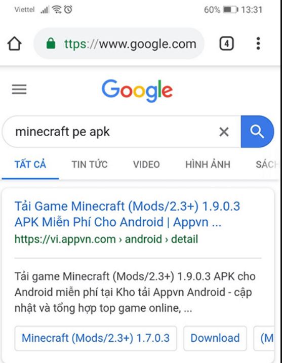 Cách tải minecraft  cho điện thoại android