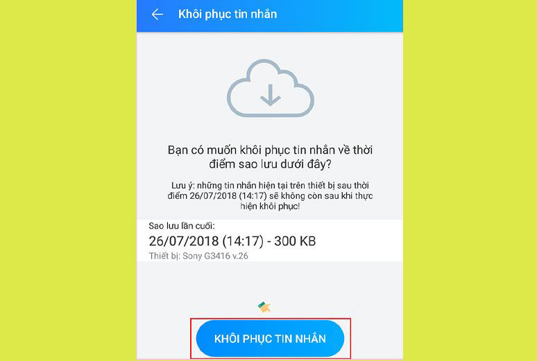 Cách khôi phục tin nhắn zalo trên điện thoại iPhone