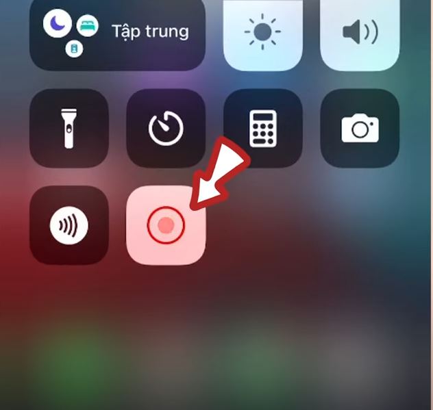 Chọn biểu tượng record để bắt đầu ghi màn hình