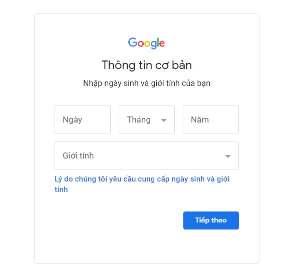 Nhập thông tin cá nhân