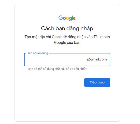 Nhập tên Email