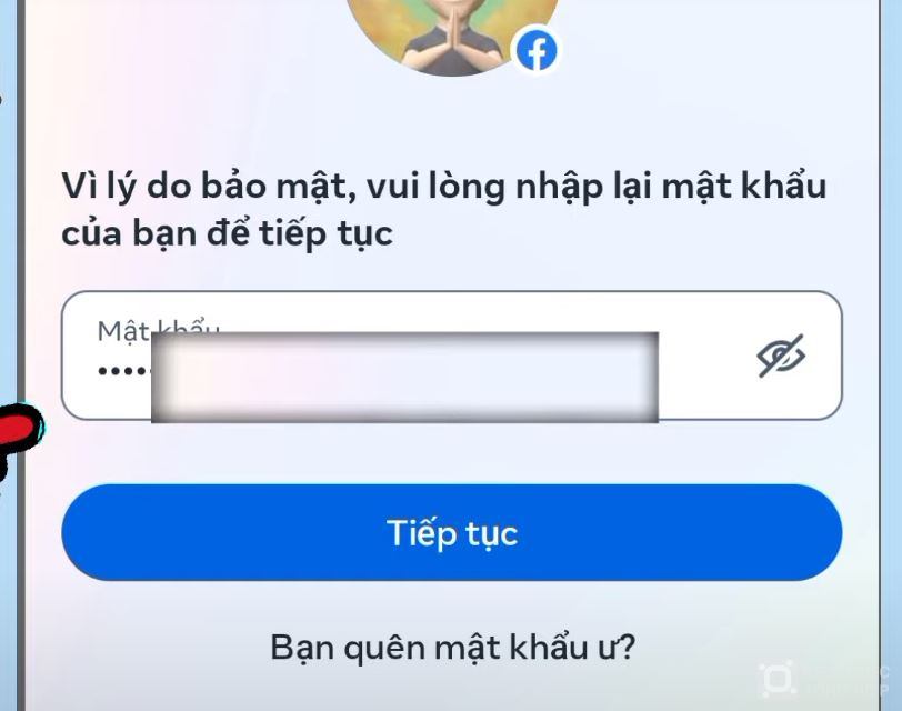 Nhập lại pass FB