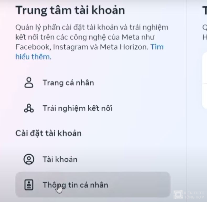 Chọn tiếp thông tin cá nhân