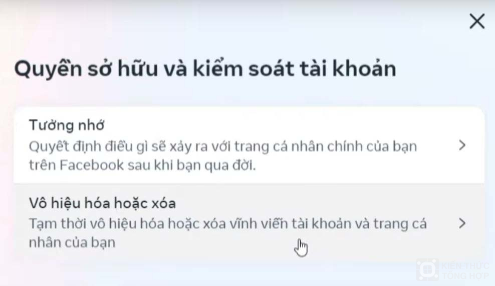 Chọn vô hiệu hóa hoặc xóa