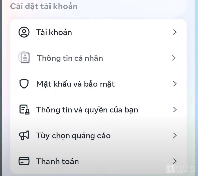 Chọn tiếp thông tin cá nhân