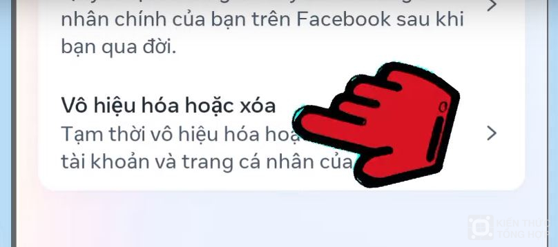 Ta chọn vô hiệu hóa hoặc xóa