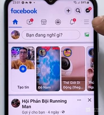 nhập vào 3 gạch ở trên facebook để đỏi tên facebook băng đt