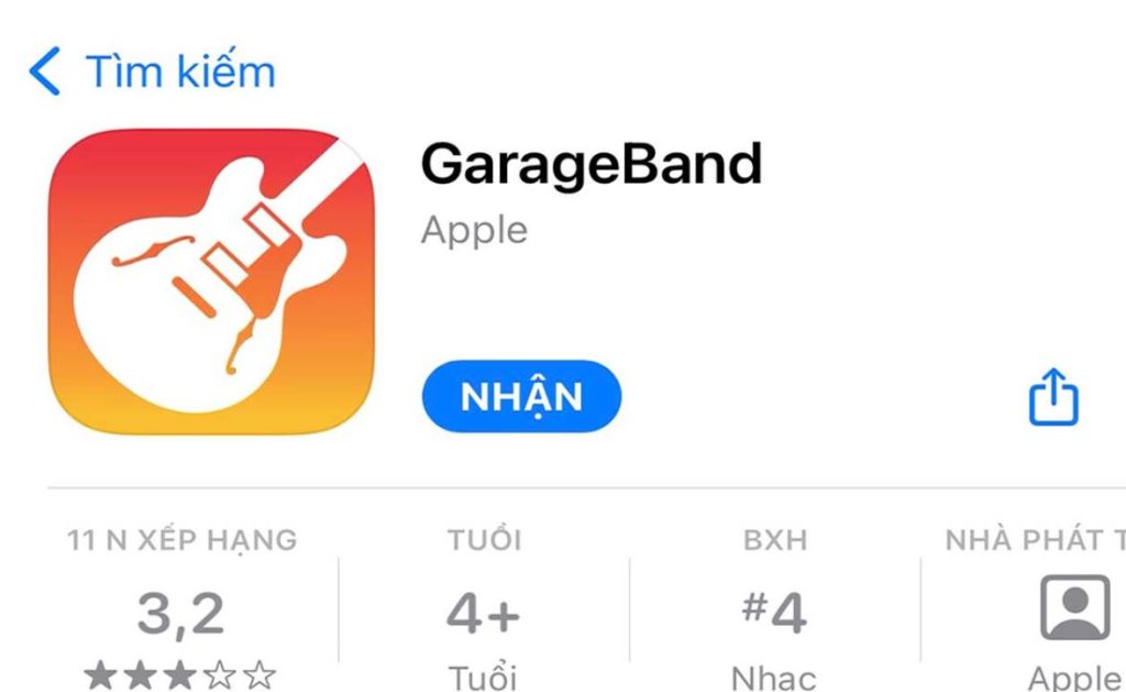 Download Garageband trên appstore