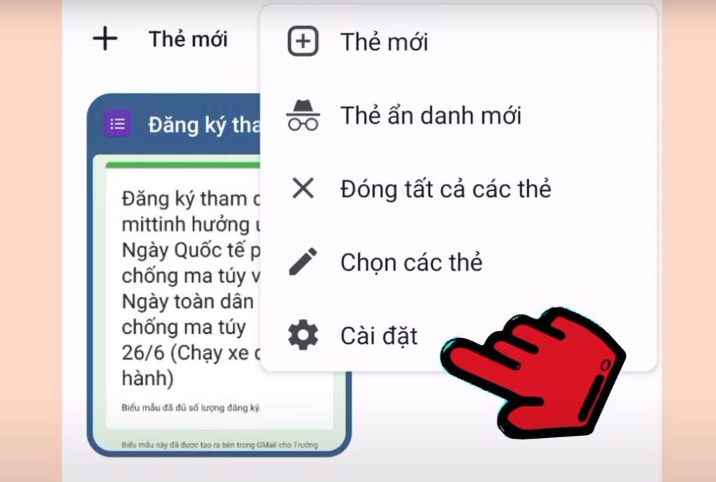 Lựa chọn cài đặt