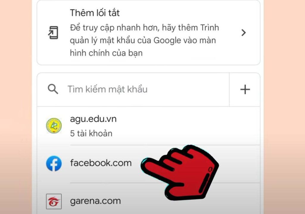 Lựa chọn facebook