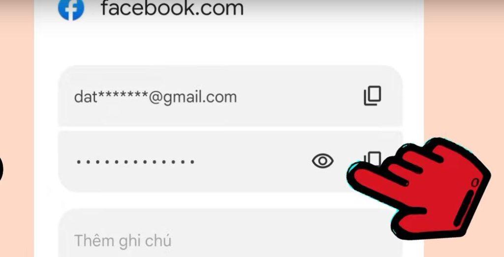 Bấm vào biểu tượng con mắt để hiện mật khẩu