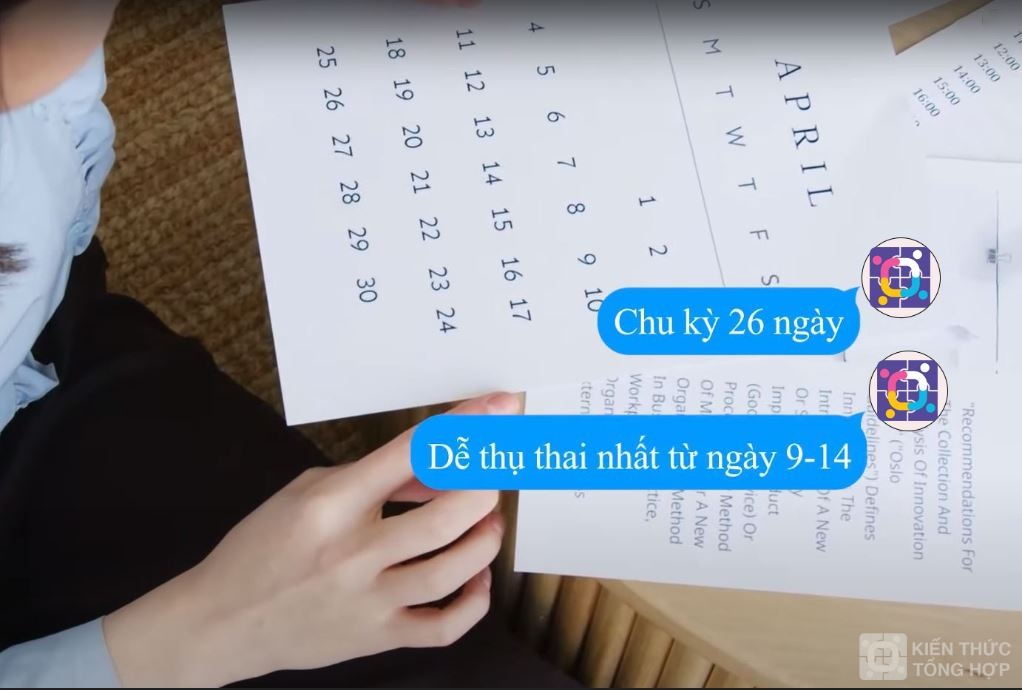 Cách tính ngày rụng trứng đối với chu kỳ kinh nguyệt 23-30ngày