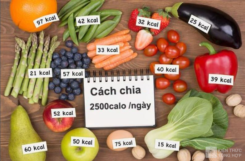 cách chia 2500calo ngày