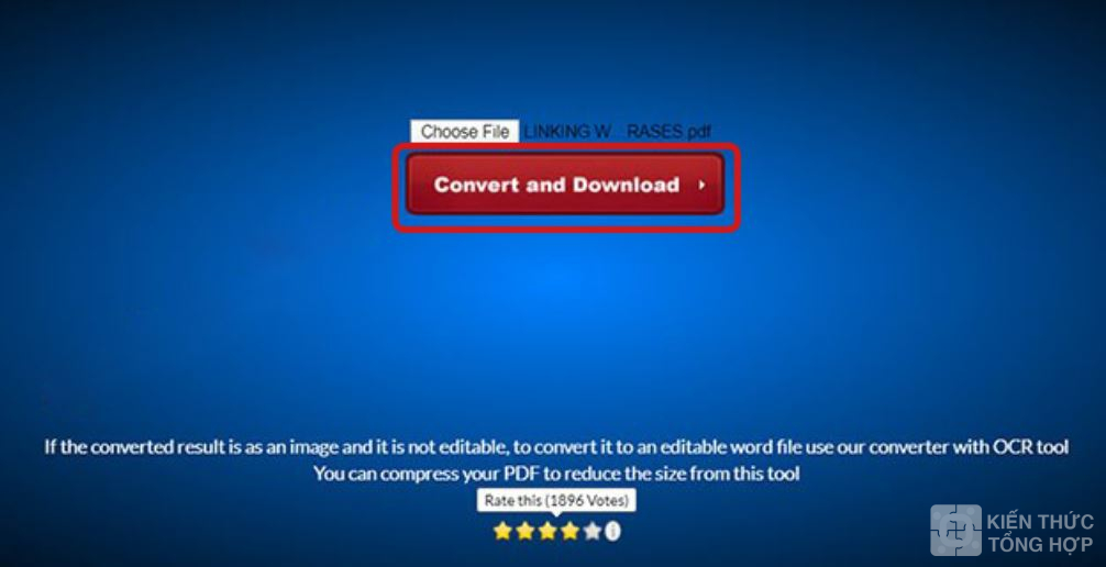 Sau khi chọn file bấm "convert and download"